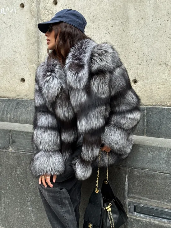 Шуба из чернобурки воротник стойка