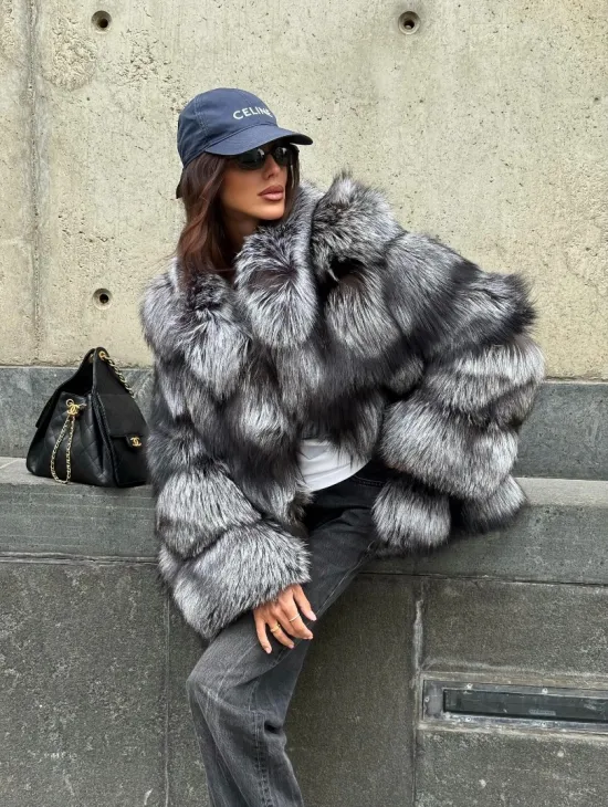 Шуба из чернобурки воротник стойка
