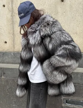 Шуба из чернобурки воротник стойка