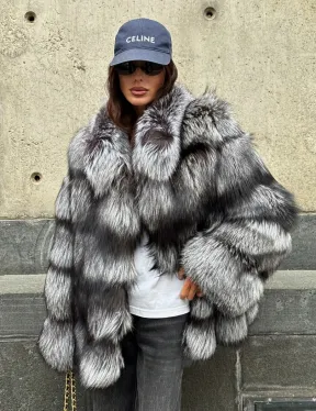 Шуба из чернобурки воротник стойка