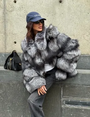 Шуба из чернобурки воротник стойка