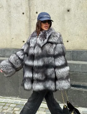 Шуба из чернобурки воротник стойка