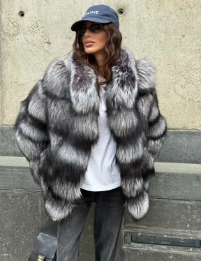 Шуба из чернобурки воротник стойка