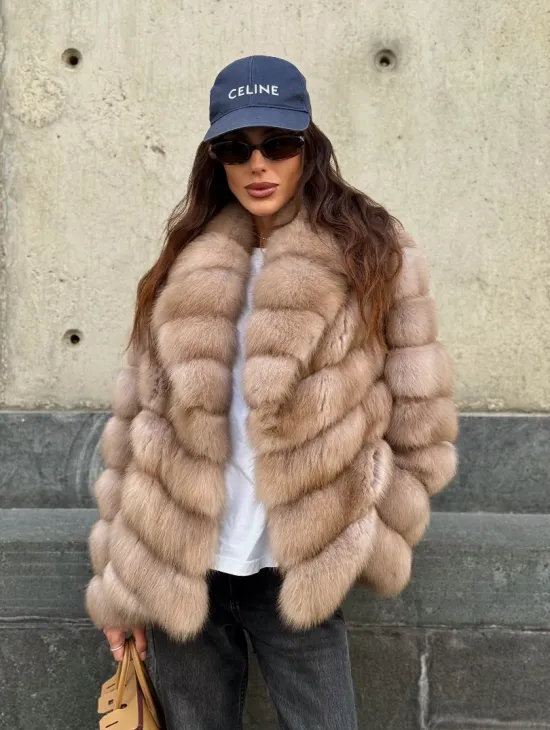 Шуба из куницы в цвете тор-тор