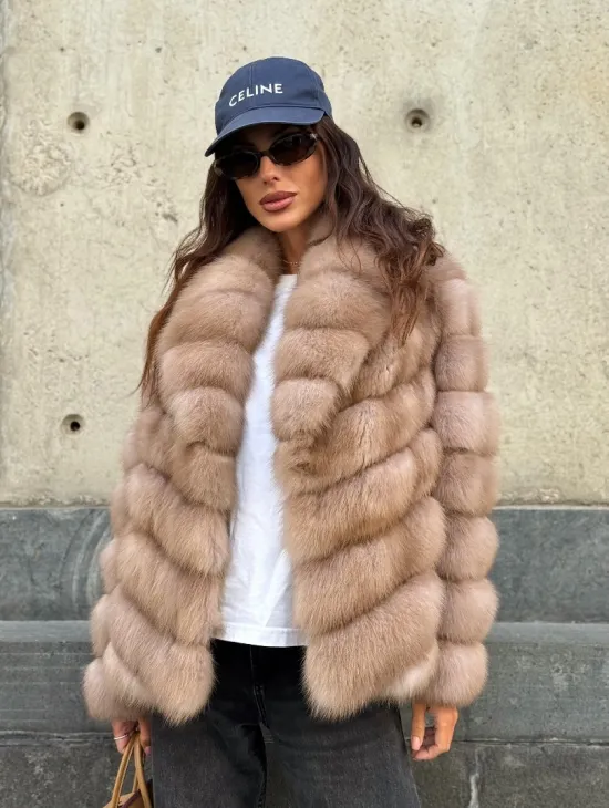 Шуба из куницы в цвете тор-тор