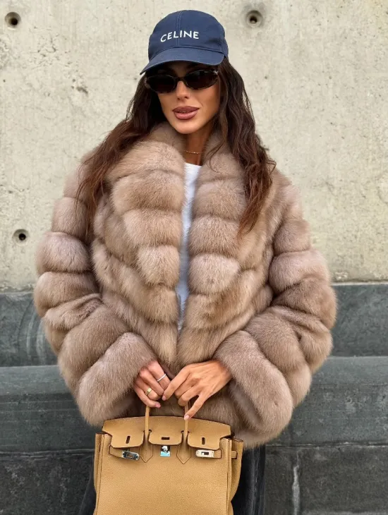 Шуба из куницы в цвете тор-тор