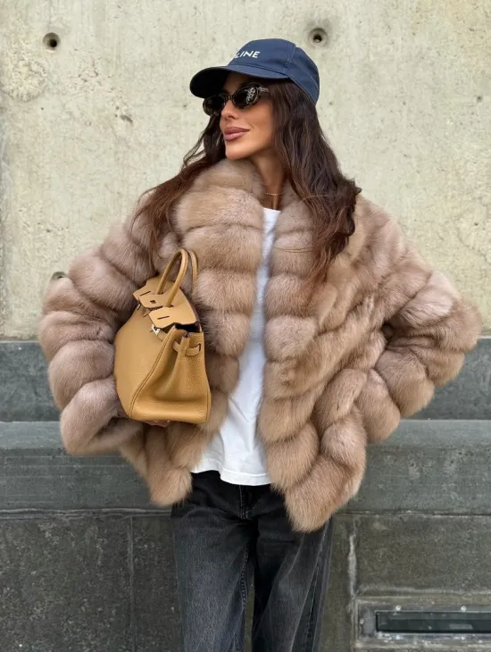 Шуба из куницы в цвете тор-тор