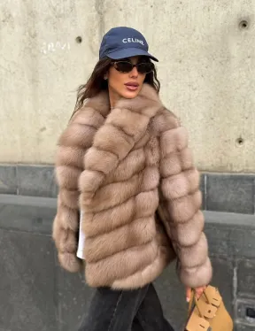 Шуба из куницы в цвете тор-тор