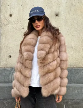 Шуба из куницы в цвете тор-тор