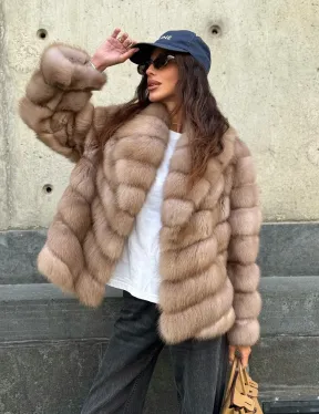 Шуба из куницы в цвете тор-тор