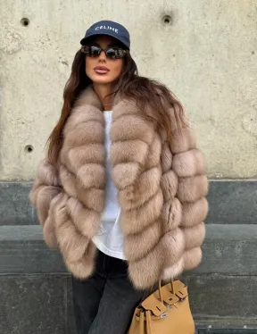 Шуба из куницы в цвете тор-тор