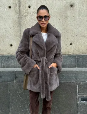 Норковая шуба лавандового цвета - VELVET