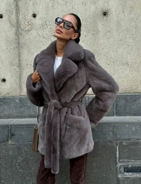 Норковая шуба лавандового цвета - VELVET