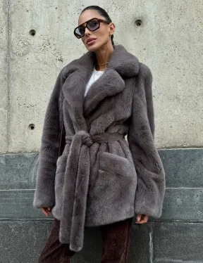 Норковая шуба лавандового цвета - VELVET