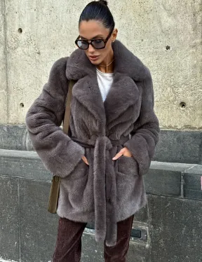 Норковая шуба лавандового цвета - VELVET