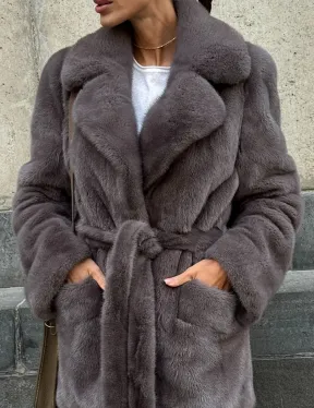 Норковая шуба лавандового цвета - VELVET