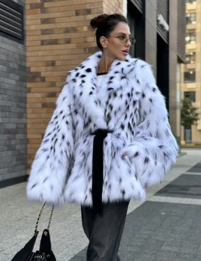 Шуба летучка из меха лисы под рысь Exclusive