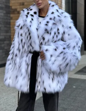 Шуба летучка из меха лисы под рысь Exclusive