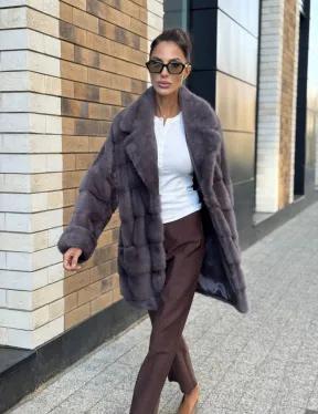 Шуба норковая - жакет лаванда