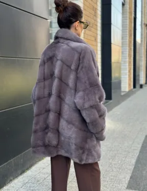 Шуба норковая - жакет лаванда