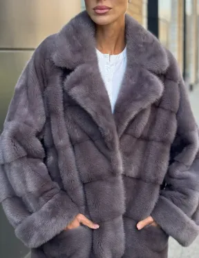 Шуба норковая - жакет лаванда