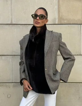 Норковая манишка женская