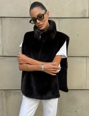 Норковая манишка женская