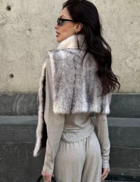 Женская манишка из норки крестовки