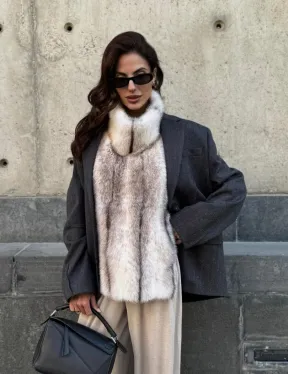 Женская манишка из норки крестовки