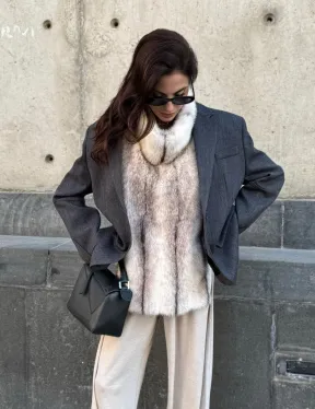 Женская манишка из норки крестовки