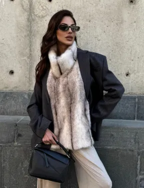 Женская манишка из норки крестовки