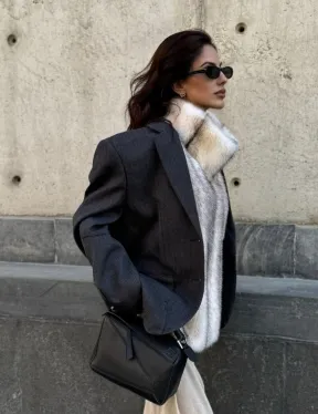 Женская манишка из норки крестовки