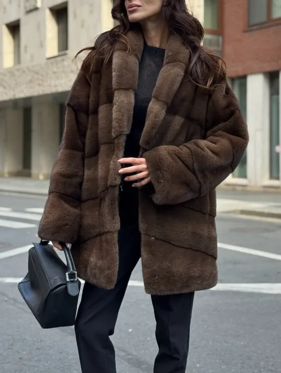 Шуба норковая коричневая