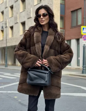 Шуба норковая коричневая