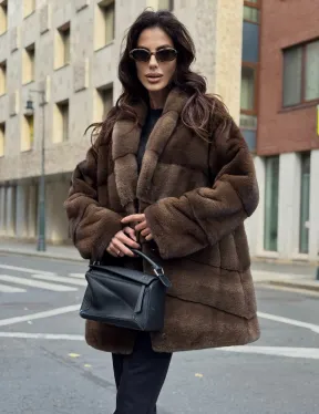 Шуба норковая коричневая