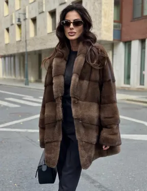 Шуба норковая коричневая