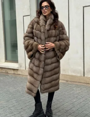 Шуба из натуральной куницы