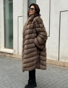 Шуба из натуральной куницы