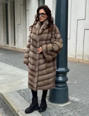 Шуба из натуральной куницы