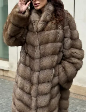 Шуба из натуральной куницы