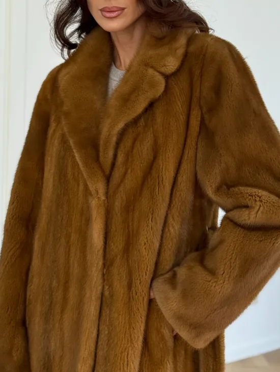 Шуба норковая золотая