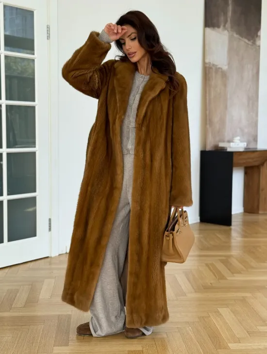 Шуба норковая золотая