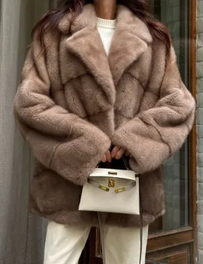 Шуба норковая автоледи - пастель