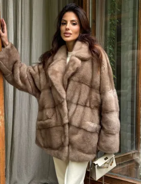 Шуба норковая автоледи - пастель