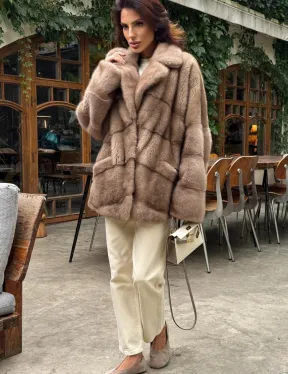 Шуба норковая автоледи - пастель