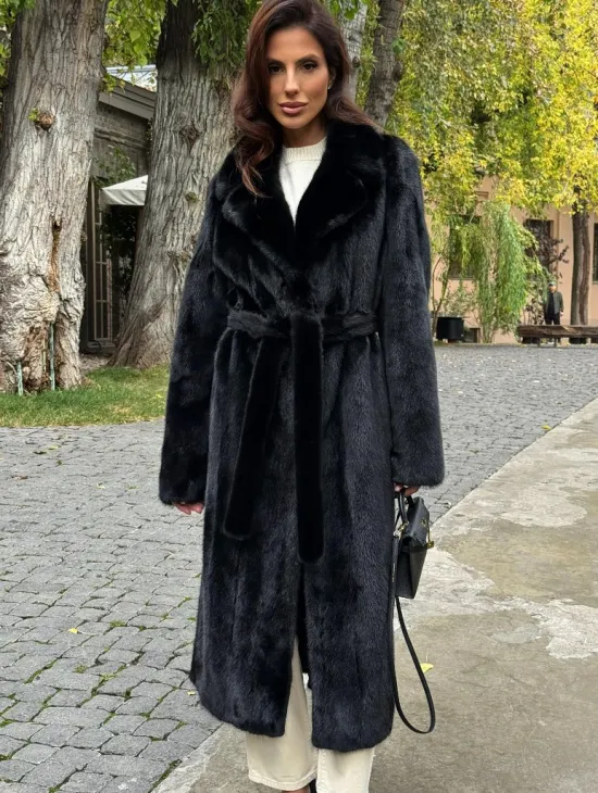Черная норковая шуба