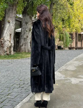 Черная норковая шуба