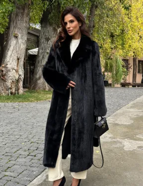 Черная норковая шуба