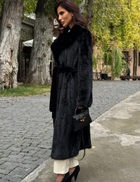 Черная норковая шуба