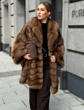 Шуба из куницы оверсайз